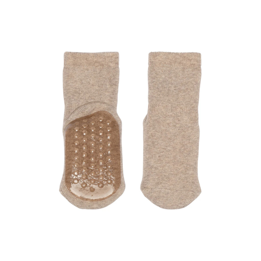 Anti-slip socks - Cotton - Beige/Light Brown Melange - MP Denmark