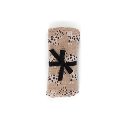 Hydrophiles Tuch Bianca - Baby Leopard Print - Leopardenmuster - Musselin Baumwolle - Rose in April