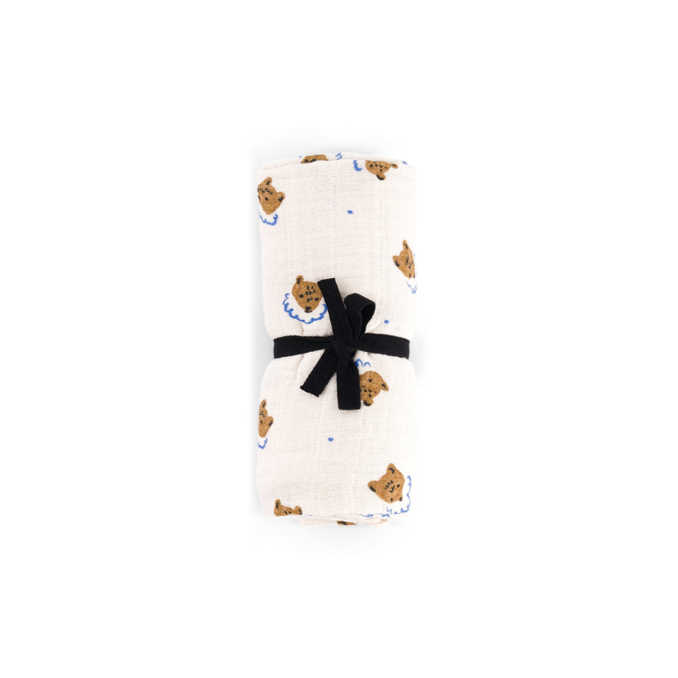 Hydrophilic cloth Bianca - Teddy/bear print - Muslin cotton - Rose in April