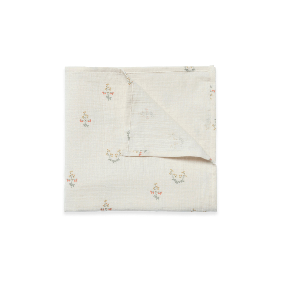 Hydrophilic Cloth 110x110cm - Muslin Swaddle Blanket Fraise - Organic Cotton - Garbo & Friends