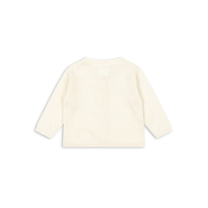 Venti Pointelle Cardigan - Antique White - Fine Knit Cardigan - Organic Cotton - GOTS - Konges Sløjd