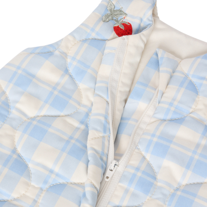 Gewatteerde Slaapzak - Plaid Sky Blue - Biologisch katoen - Garbo&Friends