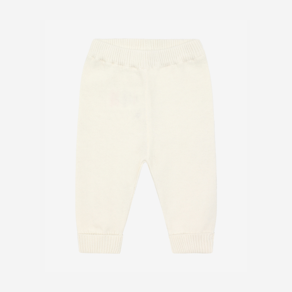 Knitted pants - Organic cotton - Knit Pants - Antique White - GOTS - Fixoni
