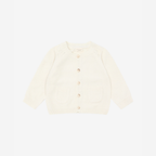 Gebreid Baby Vestje - Biologisch Katoen - Knit Cardigan - Antique White - GOTS - Fixoni - productfoto