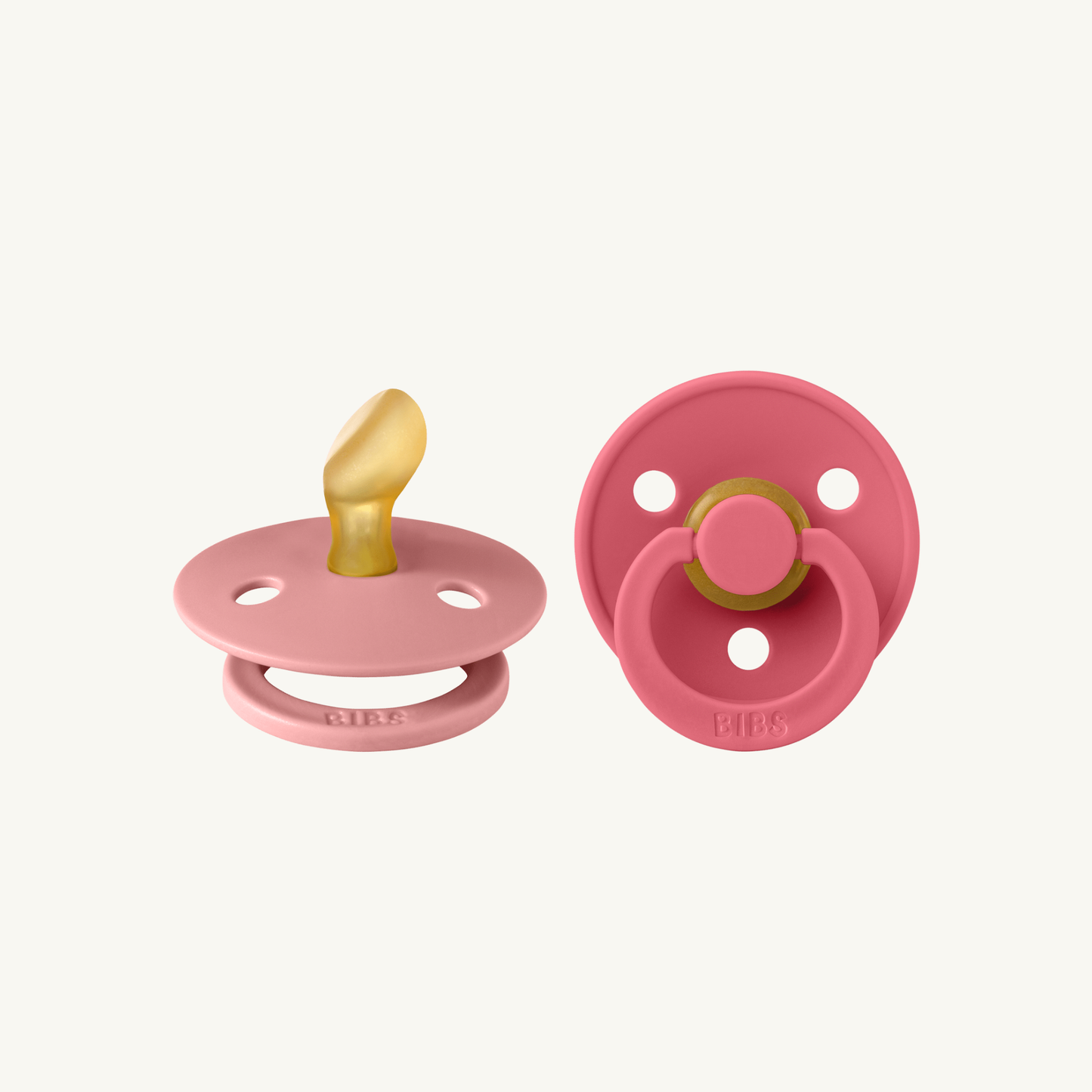 Colour Schnuller 2er-Pack - Dusty Pink/Coral - Anatomisch - Naturkautschuklatex - BIBS