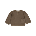 Gebreid baby truitje Nelle - Light Brown - 100% katoen - LEVV Labels - voorkant