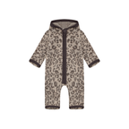 Overall aus Merinowolle-Fleece - Camel Melange Leopardenmuster - HUTTEliHUT