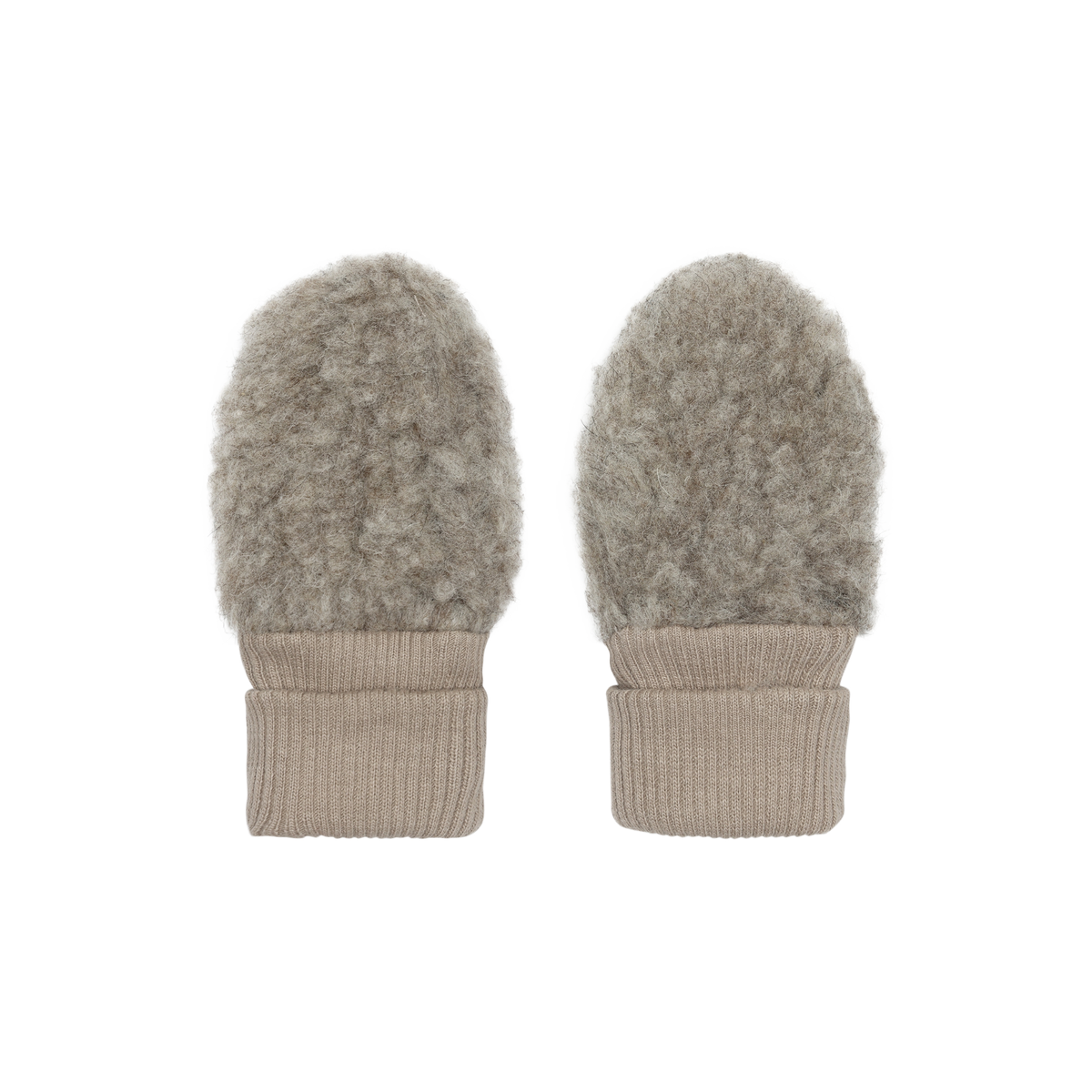 Baby mittens - Wool teddy - Camel Melange - 100% wool - HUTTEliHUT