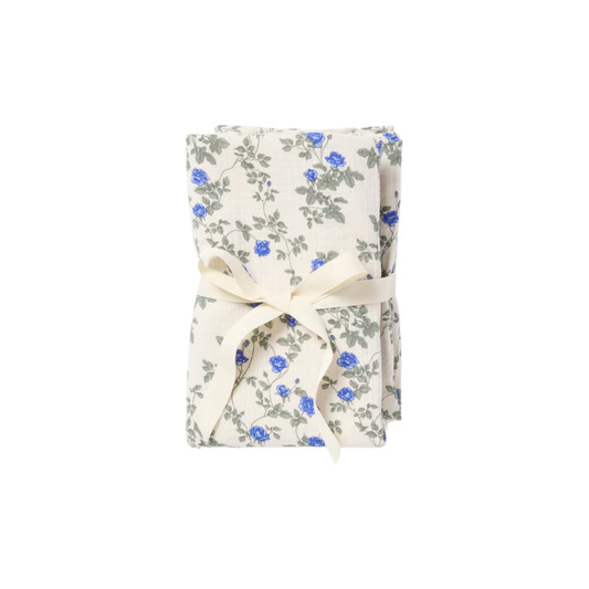 Muslin Blanket - 2-pack - 60x60 cm - Gingham Sky Blue - Garbo&Friends