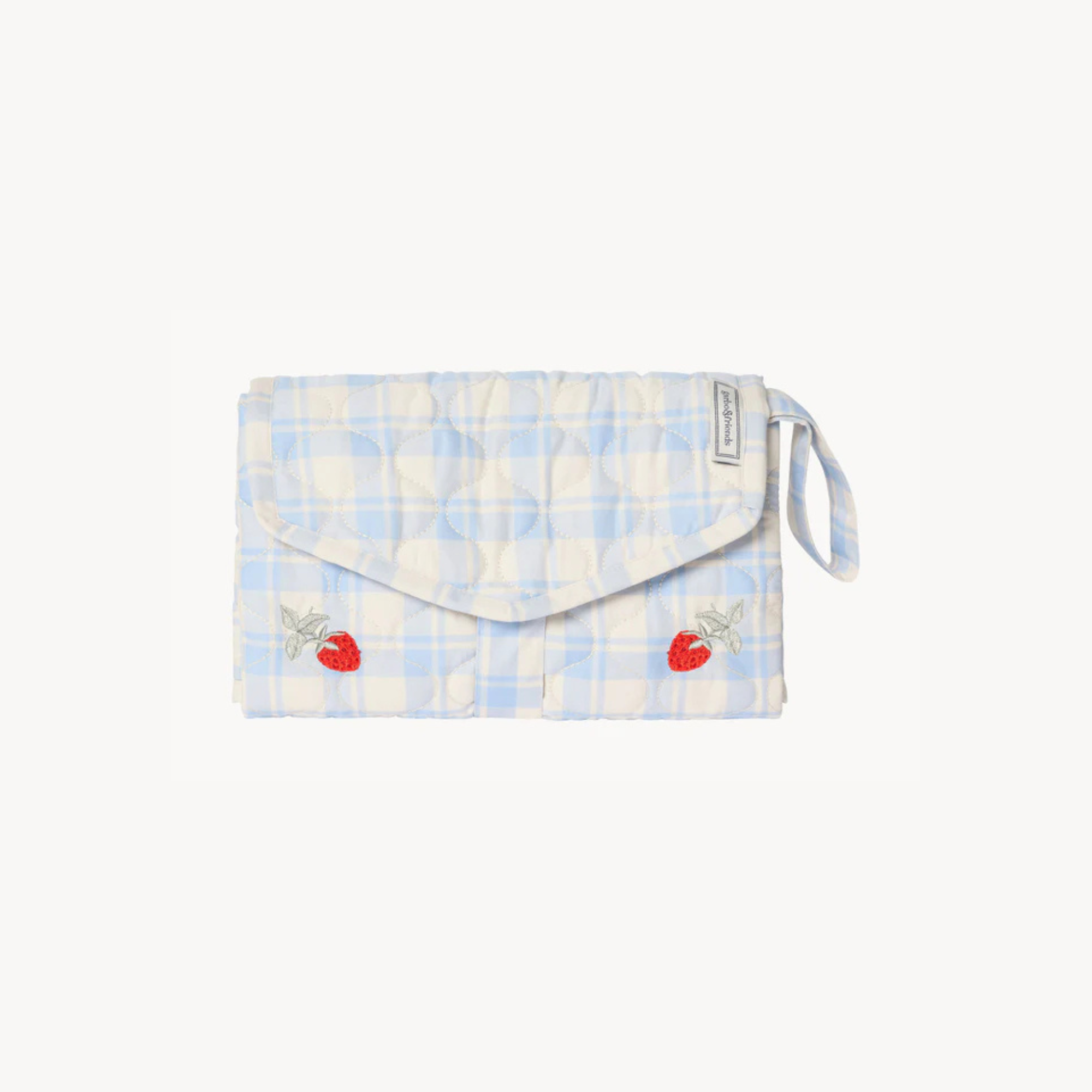 Verschoonmatje To Go Gingham Sky Blue - biologisch katoen - Garbo&Friends - productfoto - afbeelding 2
