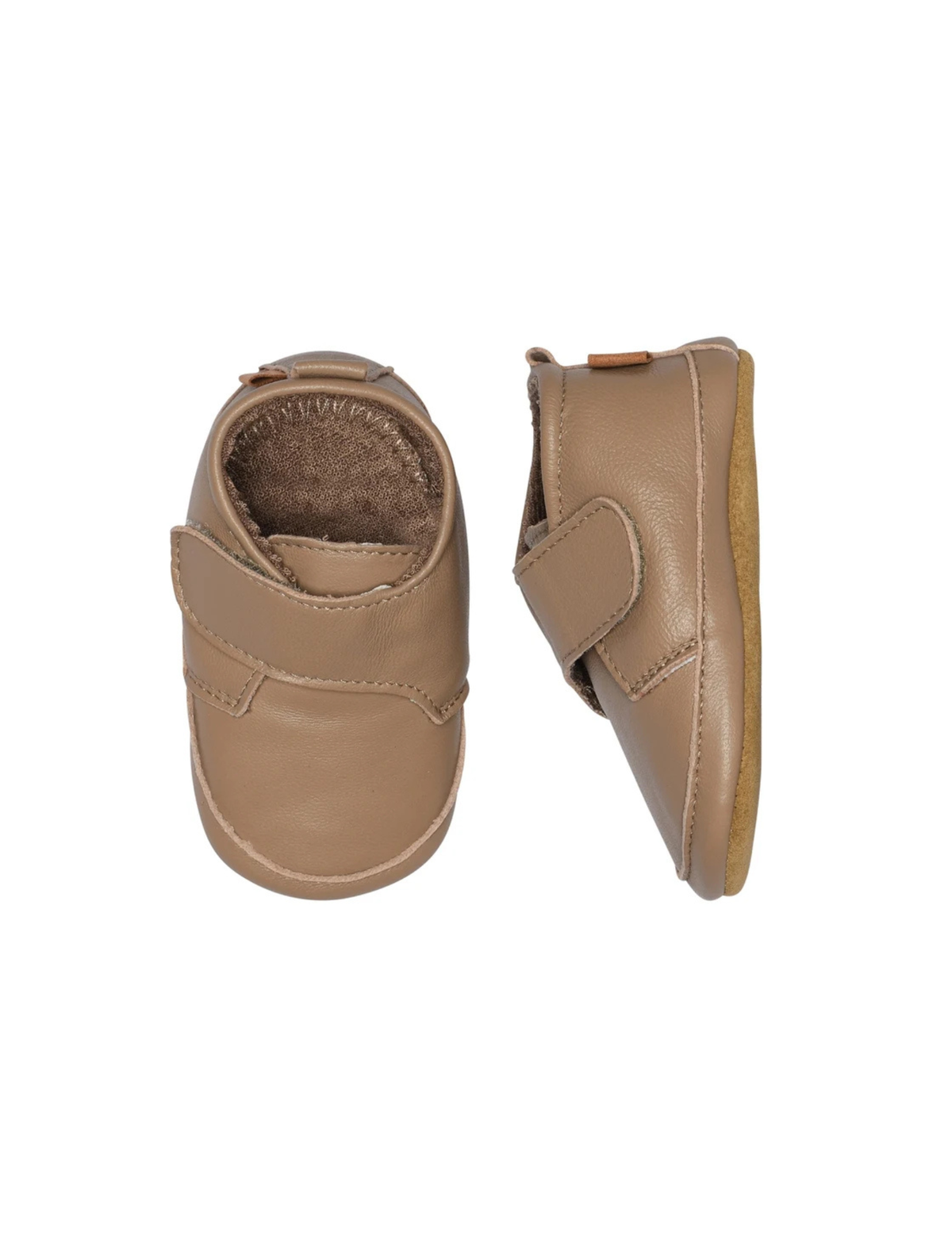 Classic Leather Slippers – Desert Taupe – Leather baby slippers with non-slip suede sole – MELTON
