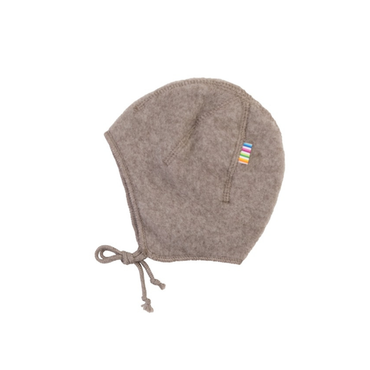 Tie beanie/Bonnet - 100% wool fleece - Joha