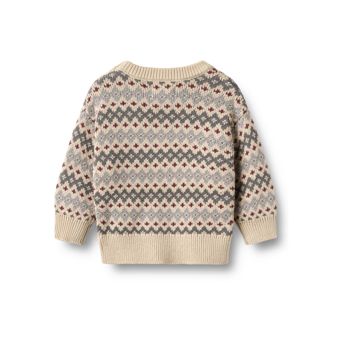 Jacquard trui Harlow - Biologisch katoen - Blue - Wheat
