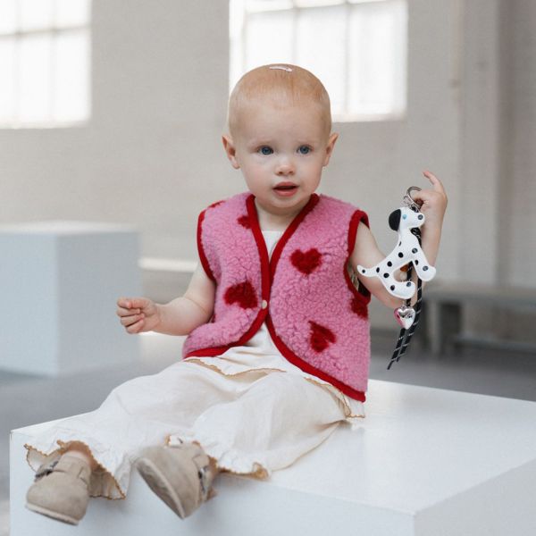 Alwero X Salty – Lulu Baby Gilet – Bubble Gum Heart – Wol
