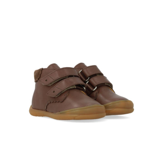 Eerste stapjes schoen hartjes - Leer - Dark taupe - Angulus voorkant