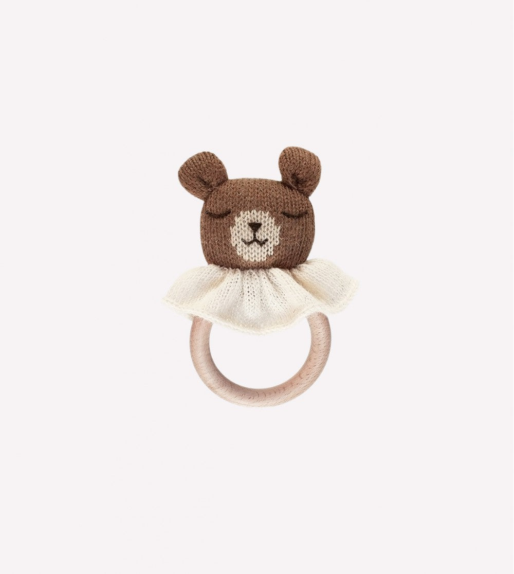 Bijtring/Teething ring - Teddy nut/Bruine beer - Alpaca wol - Main Sauvage - productfoto - afbeelding 2