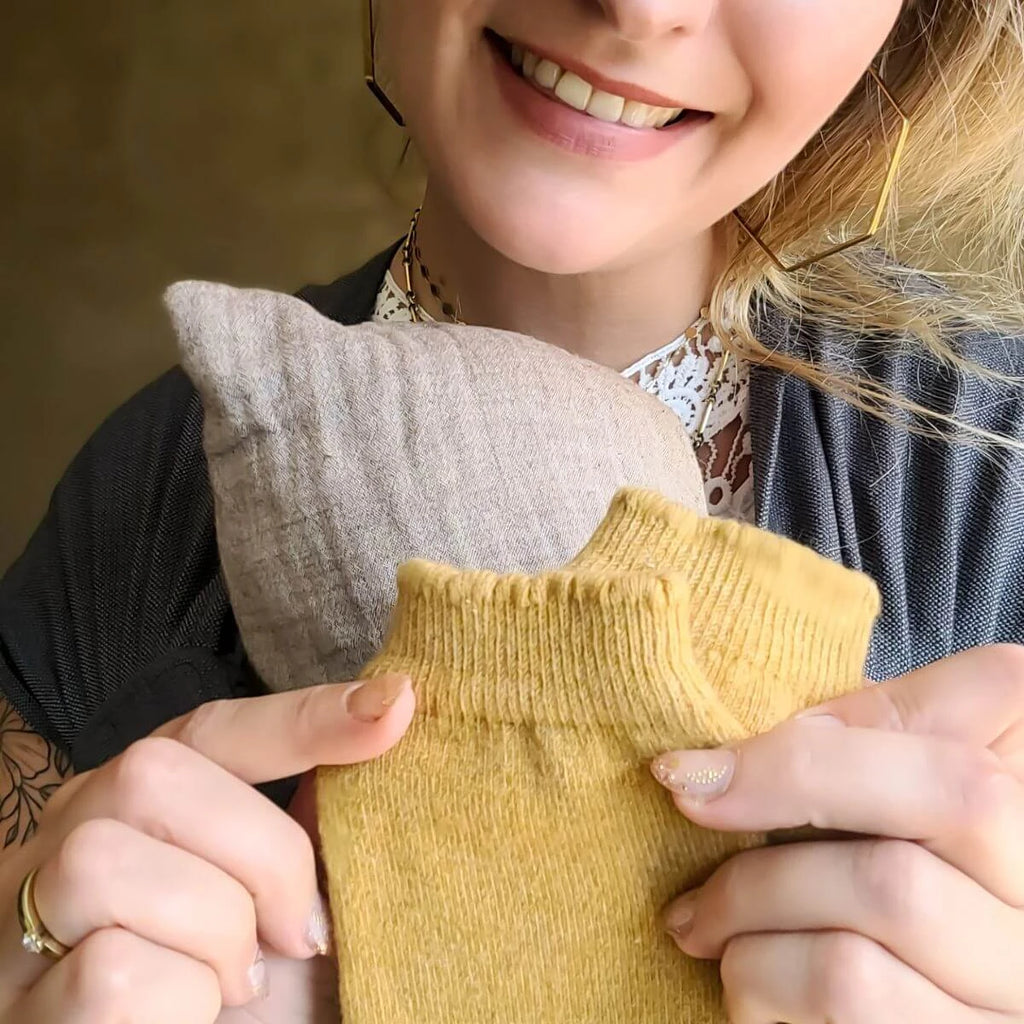 Baby Leg Warmers – Merino Gold – Wollen babybeenwarmers – Merinowol en kasjmier – Hoppediz