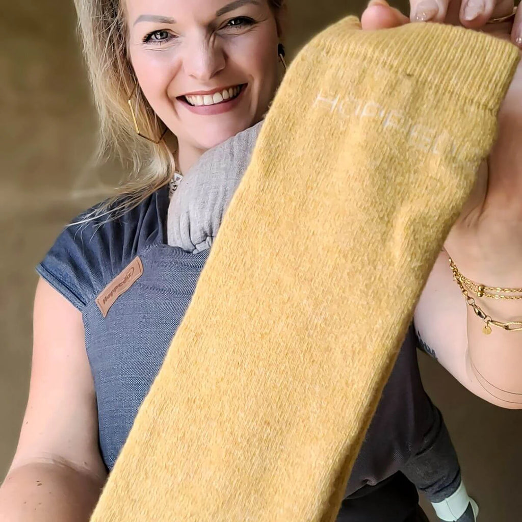 Baby Leg Warmers – Merino Gold – Wollen babybeenwarmers – Merinowol en kasjmier – Hoppediz