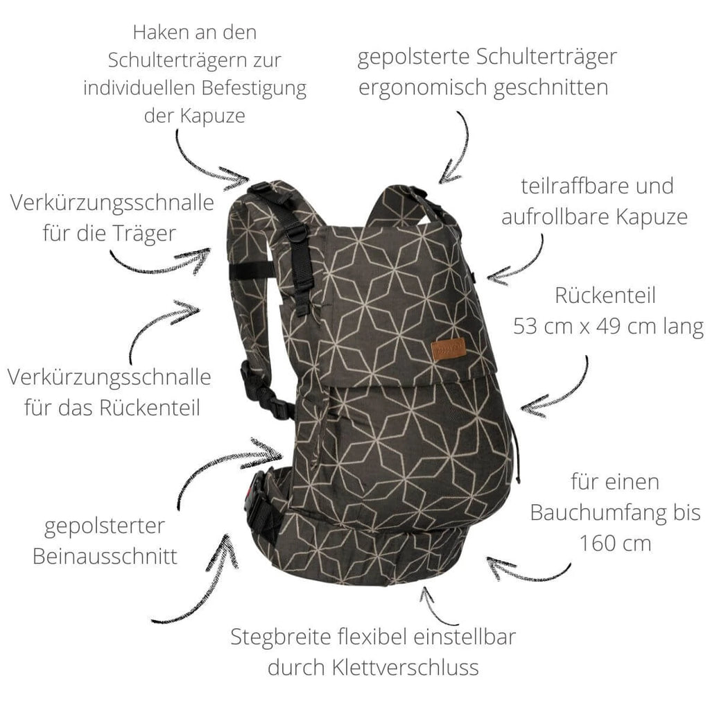 Buckle Toddler Djerba – Porte-bébé ergonomique pour tout-petits – 100 % coton – pour 9–25 kg – Hoppediz