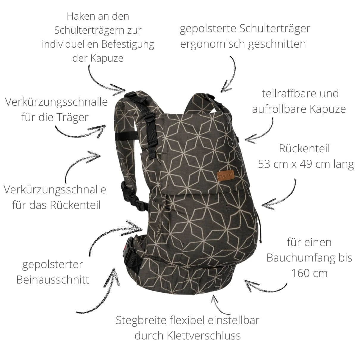 Buckle Toddler – Grenada Natural Linen – Ergonomische peuterdraagzak – Katoen en linnen – 9–25 kg – Hoppediz