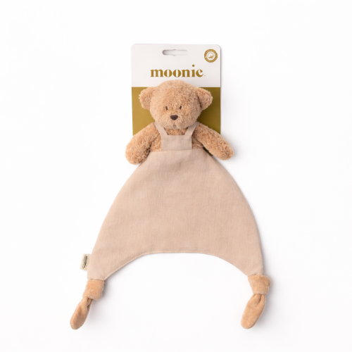 Knuffeldoekje Beer - Biologisch katoen & Linnen - Doudou Bear - GOTS - Moonie - verpakking