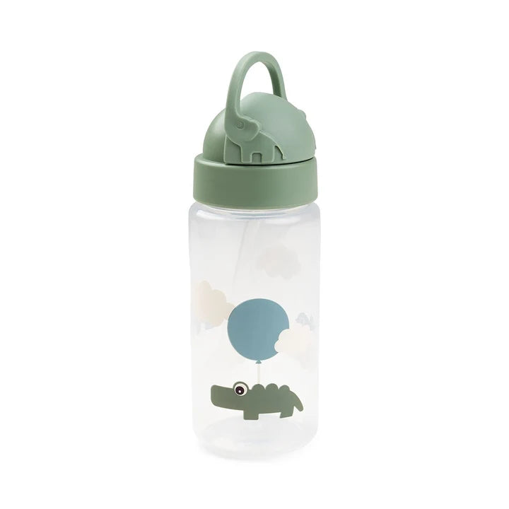 Trinkflasche mit Strohhalm – Happy Clouds – Croco/Green – 350 ml – Done by Deer