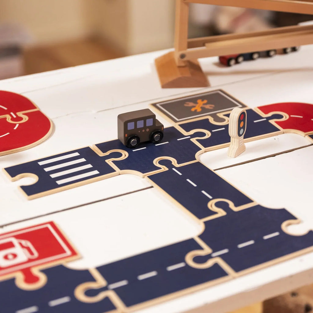 Auto's op de Weg – Houten autobaan met accessoires van FSC-hout – Egmont Toys