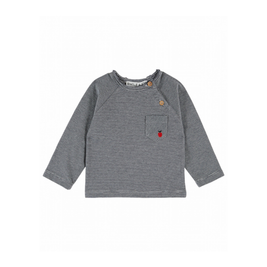 Top lange mouw - Mariniere - Biologisch katoen - Navy/Donkerblauw - Emile et Ida