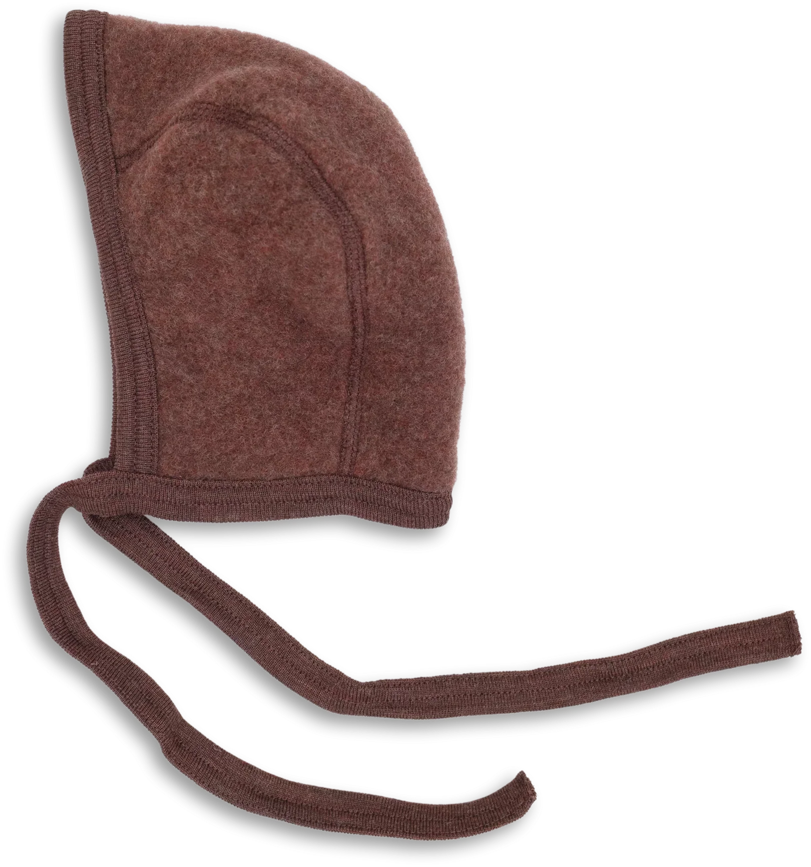 Strik mutsje - Bonnet - Wol fleece - Biologisch merino wol - Engel Natur cinnamon melange kaneel
