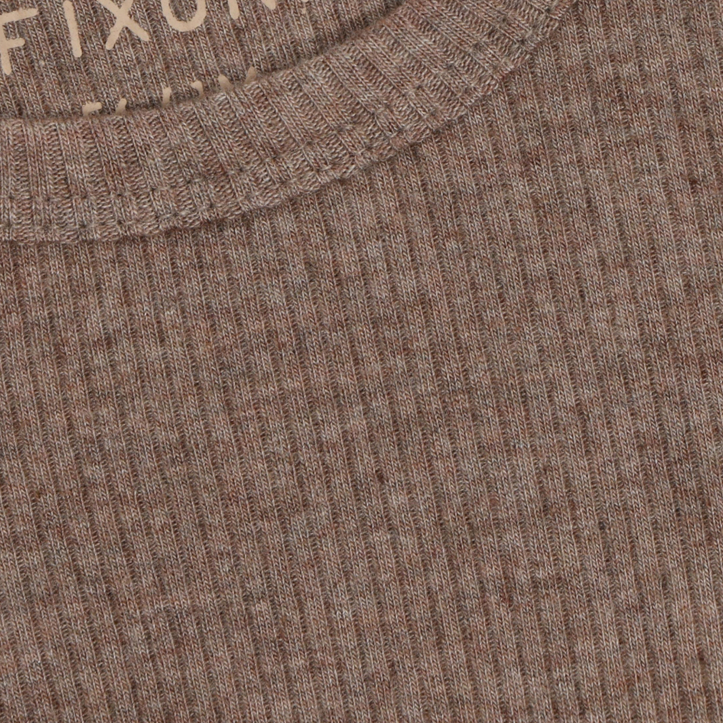 Romper lange mouw - Modal/Katoen - Mountain Trail Melange/Bruin - Fixoni close up