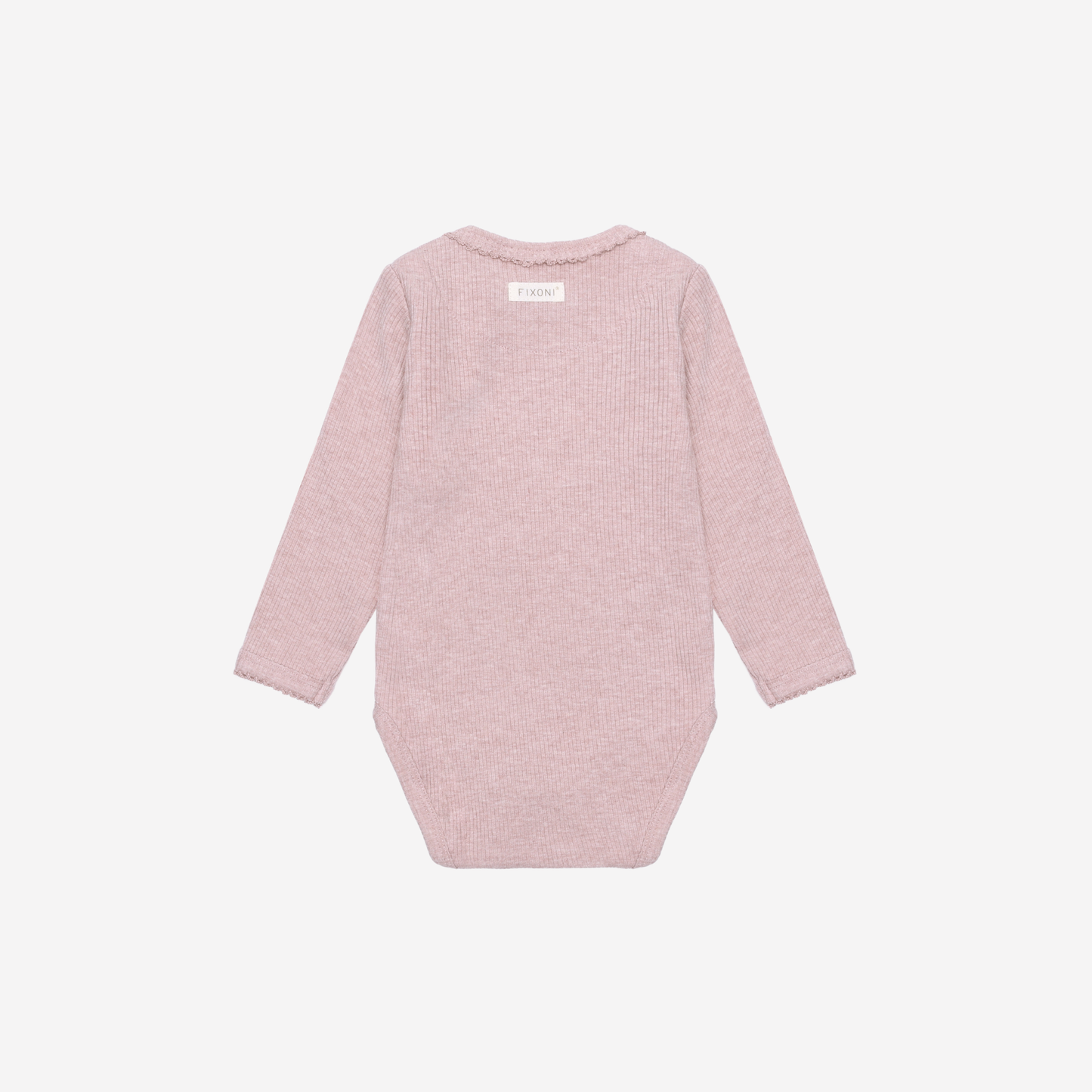 Romper lange mouw - Modal/Katoen - Pale Mauve Melange - Fixoni achterkant