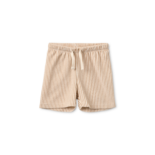 Kort broekje Nohr - Badstof - Beige/Light Brown Stripe - Flöss voor