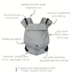 Primeo Grenada – Natural Linen – Ergonomische draagzak – Katoen en linnen – Vanaf 2,5 tot 15 kg – Hoppediz