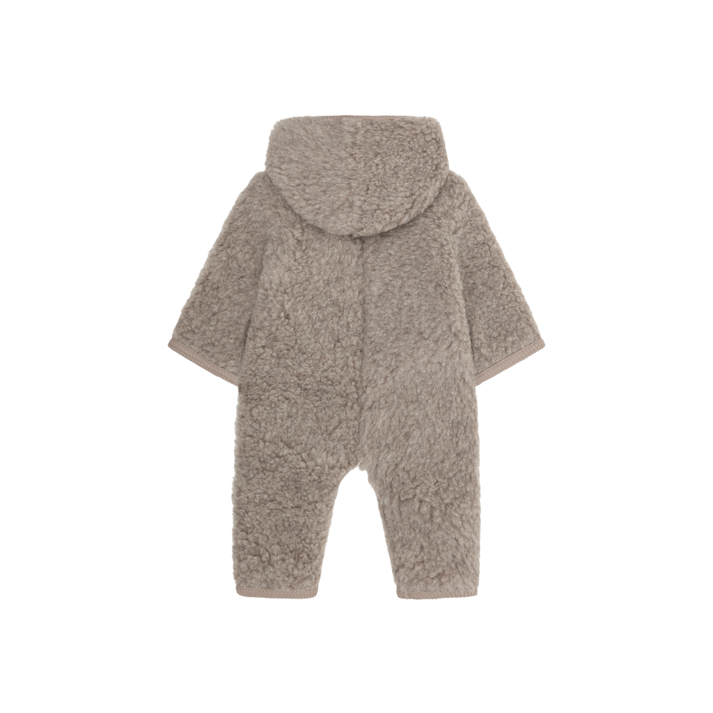 Combinaison bébé en laine teddy - Camel chiné - 100 % laine - HUTTEliHUT dos