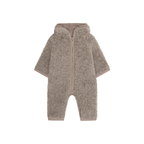 Combinaison bébé en laine teddy - Camel chiné - 100 % laine - Devant HUTTEliHUT