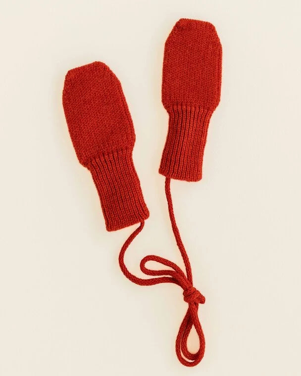 Wanten met koord - 100% extra fine Italiaanse merino wol - Hvid