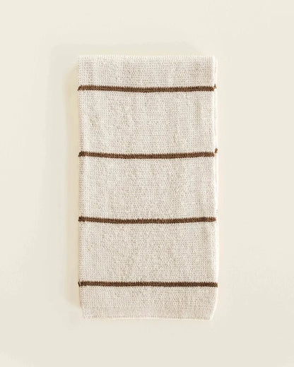 Scarf Igor - gestreepte sjaal van 100% extra fine Italiaanse merino wol - Hvid