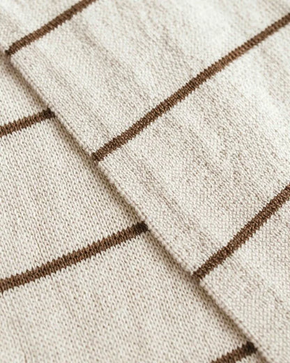 Scarf Igor - gestreepte sjaal van 100% extra fine Italiaanse merino wol - Hvid
