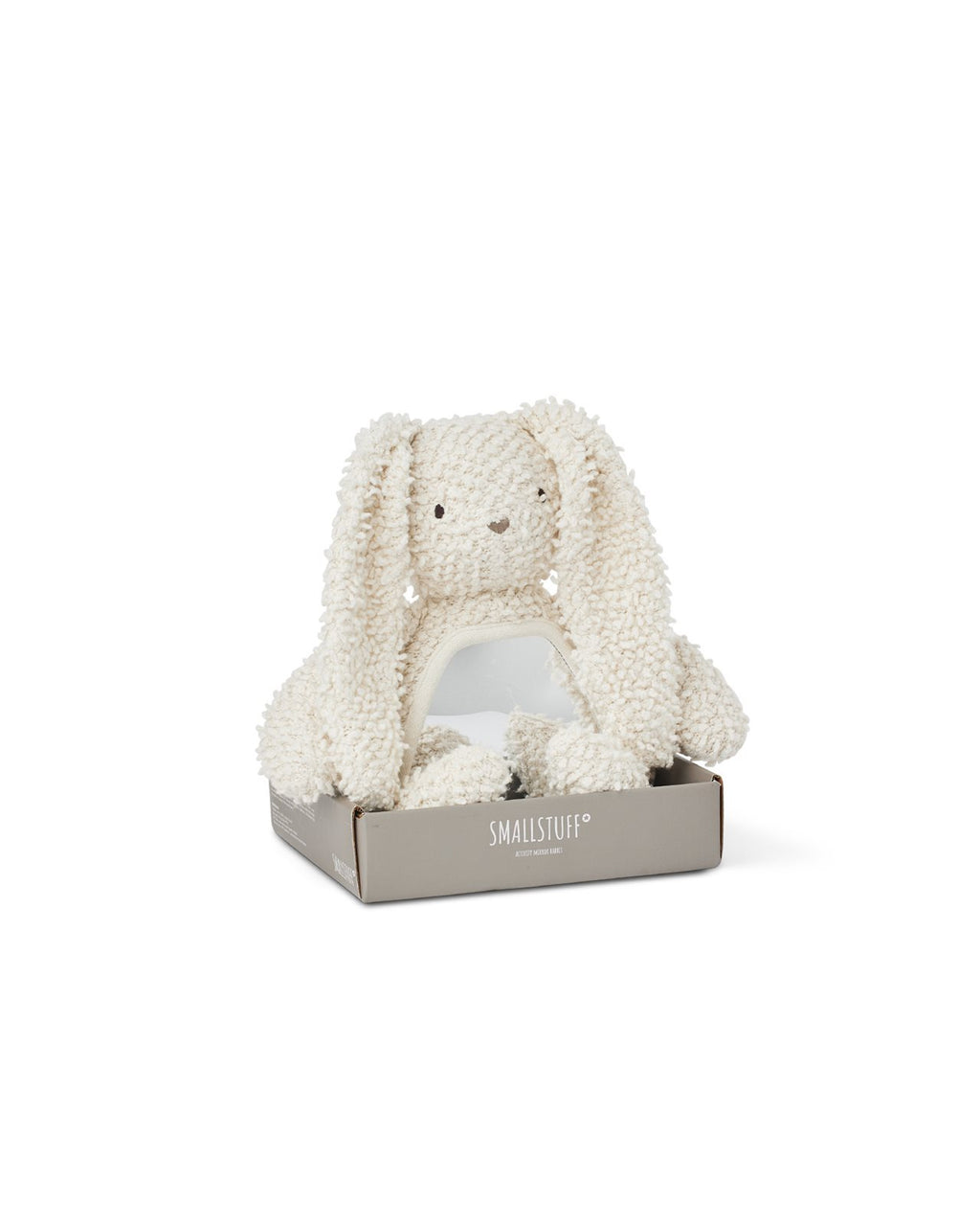 Activity Rabbit met spiegel – Katoen bouclé – Tummy time speelgoed - SmallStuff
