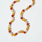 Sofie Adult Necklace – Women's necklace with amber, carnelian, and rose quartz – 925 silver clasp – Nirrimis