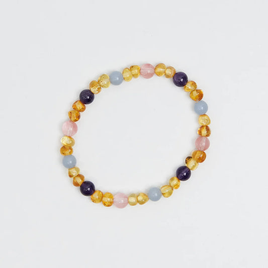 Barnsteen en edelstenen armband - Bobbie - 14 cm - Kids 0-3 jaar - Nirrimis