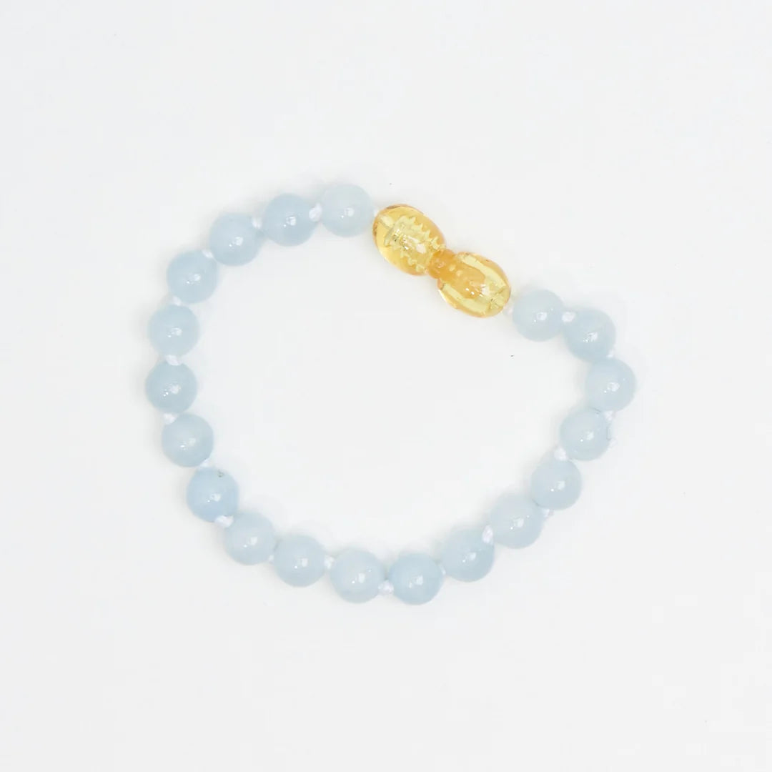 Edelstenen armband –  Light Blue Aquamarine – 14 cm – Kids 0-3 jaar – Nirrimis
