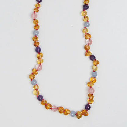 Barnsteen en edelstenen ketting - Bobbie - 32 cm - Kids 0-3 jaar - Nirrimis