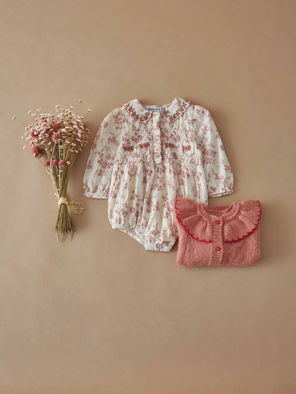 Romper Combibloomer Smockée Brodée – Rosalie – Biologisch katoen – Emile et Ida