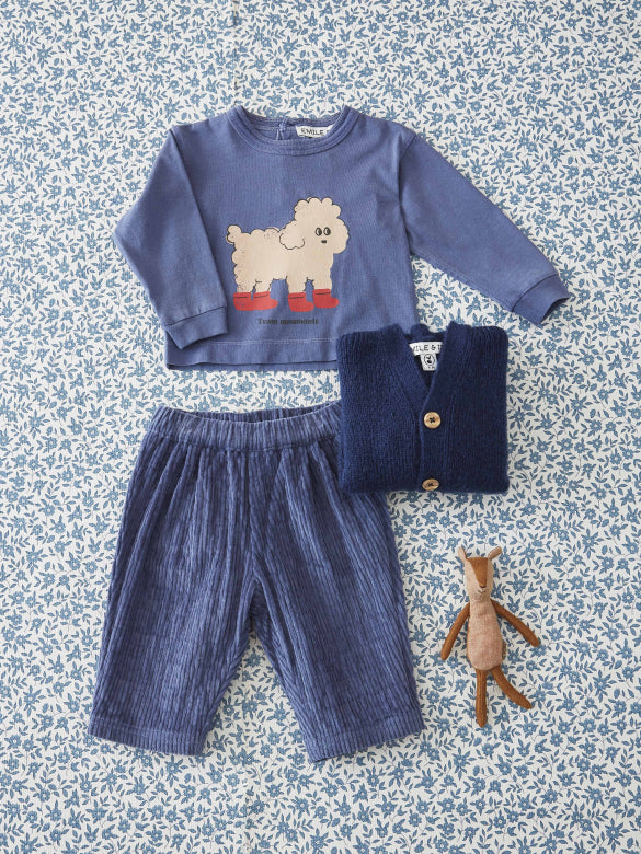 Sweater Poodle - Biologisch katoen - Ocean - Émile et Ida