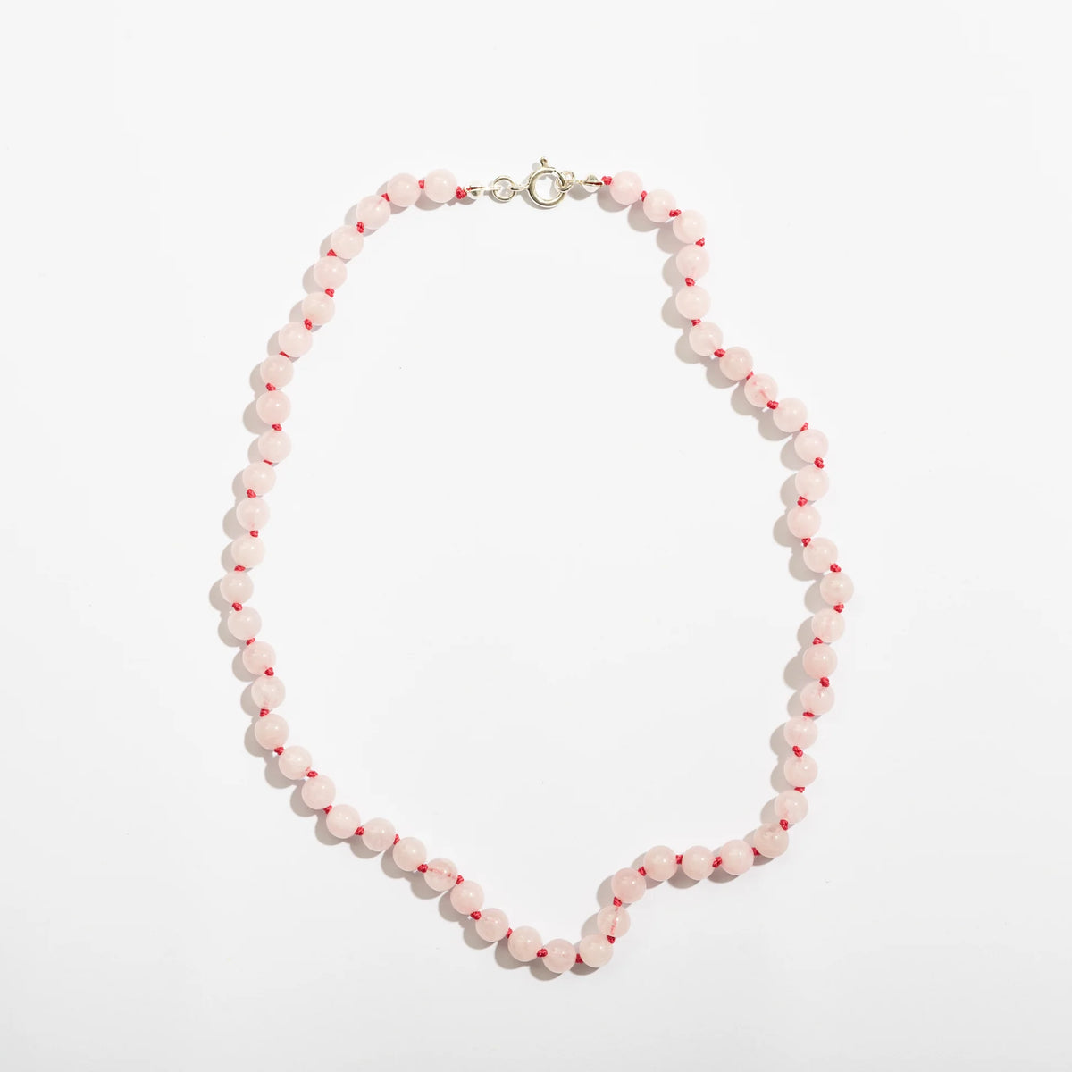 Rose Quartz Adult Necklace – Collier femme en quartz rose naturel – Fermoir argent 925 – Nirrimis