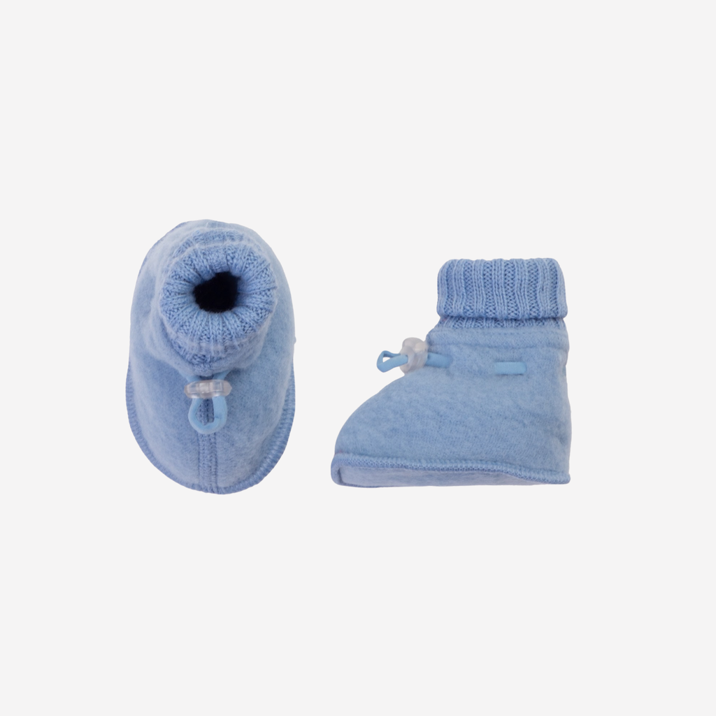Wollen babyslofjes - Merino wol fleece - Joha light blue