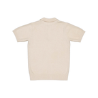 Fijngebreide polo top Boran - Katoen - Ecru/Soft White - Levv Labels achter