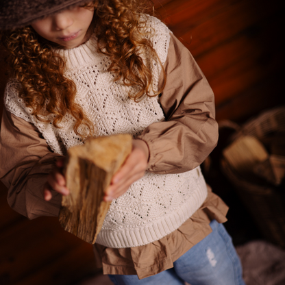 Top met gilet Vere - Katoen - Dark sand/beige - Levv close up
