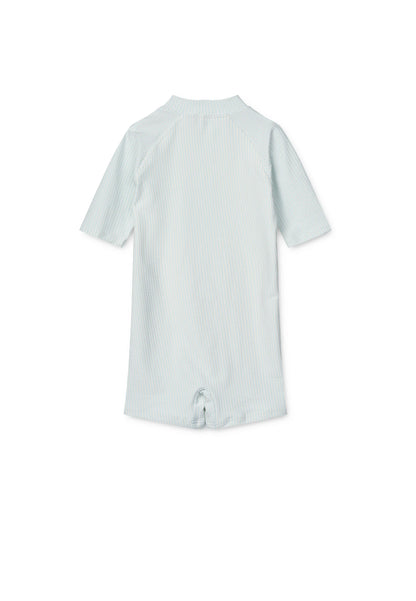 Liewood - Max Seersucker Short-sleeve UV Jumpsuit SPF40- Zwempakje - achteraanzicht